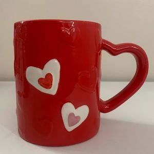 Valentine's Day Beautiful Embossed Heart Handle Mug.
